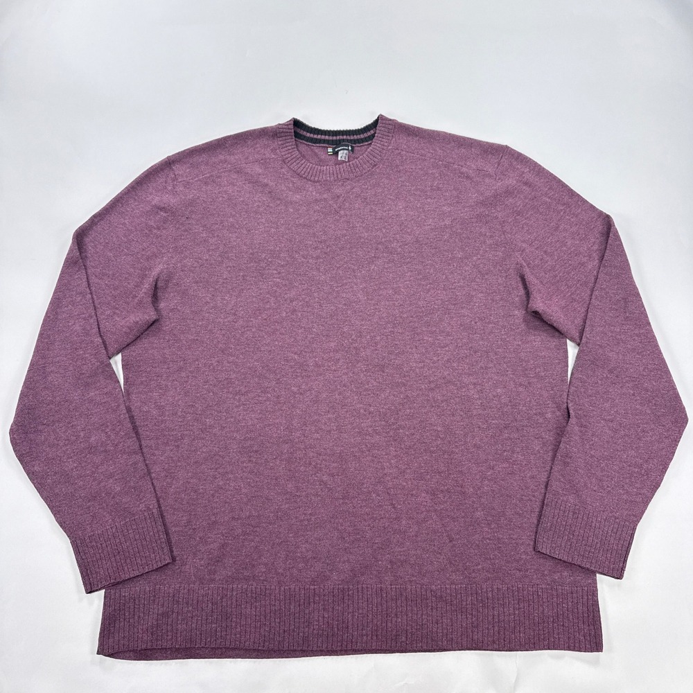 Smartwool Mens Sweater XXL Purple Heathered Sparwood Crew Wool Blend Pullover